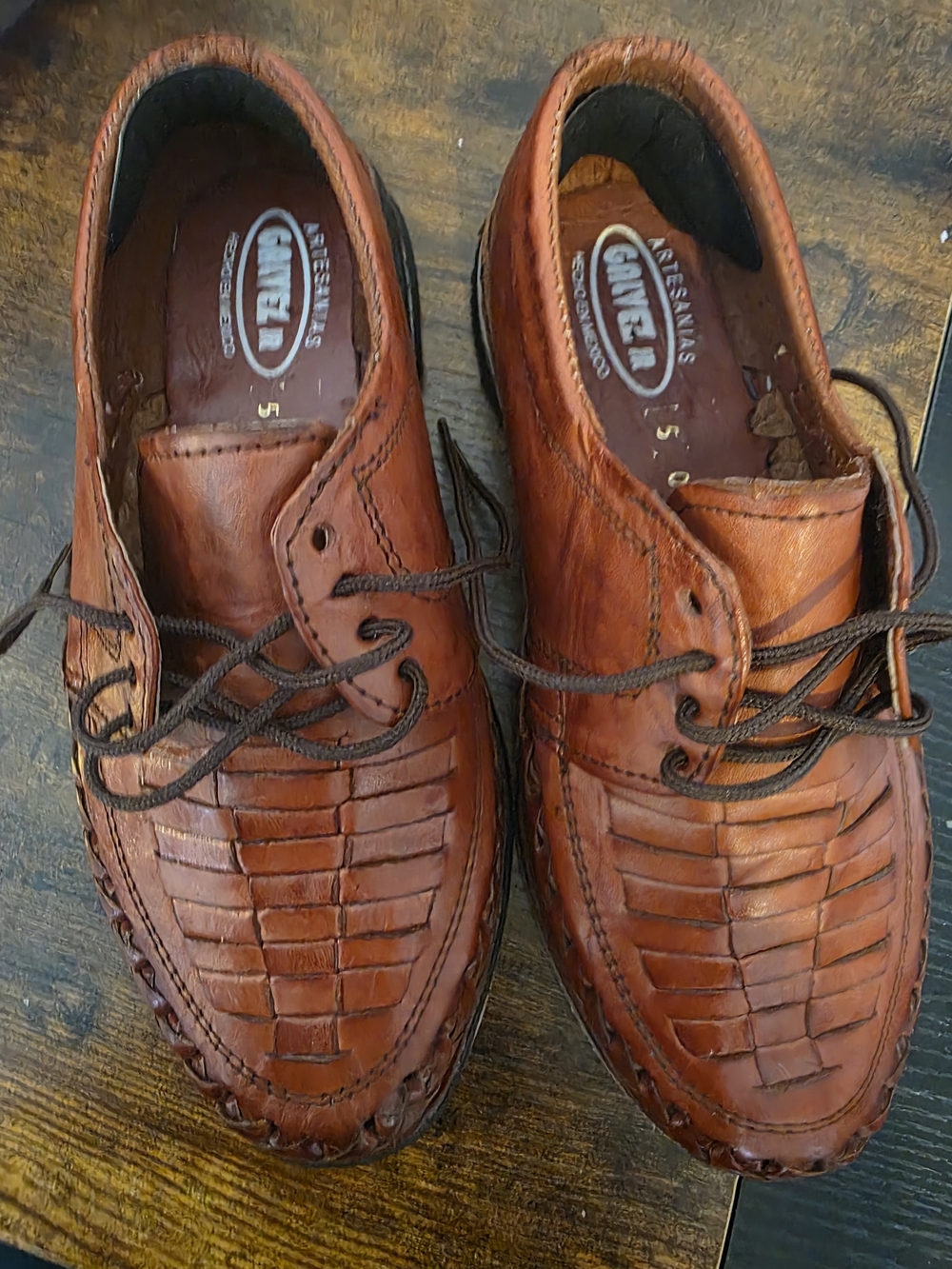 Mexican Made Brown Leather Men’s Loafers - Bought For Woman 7 1/2